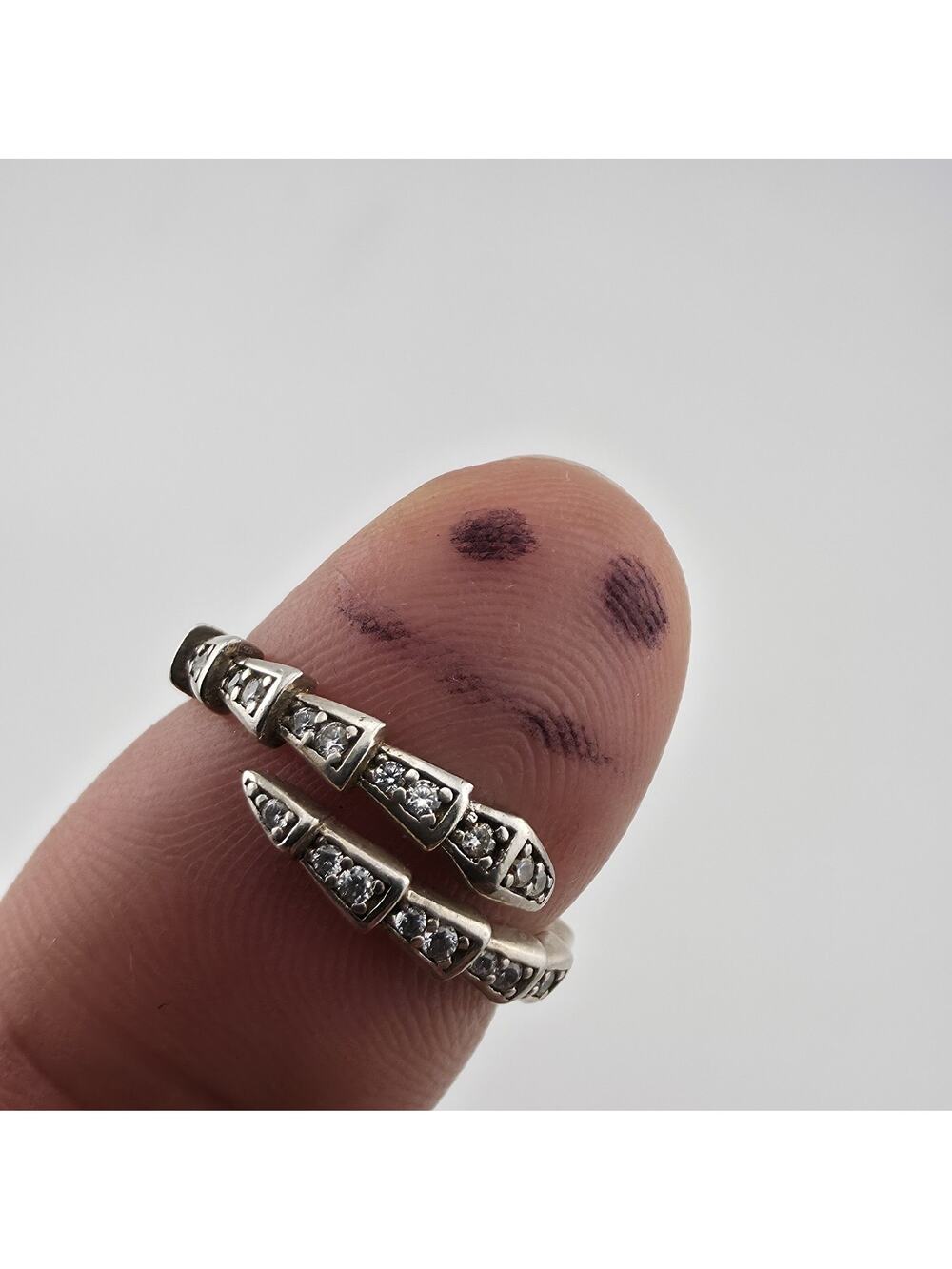 Sterling Silver Adjustable Ring with Pave Accents Missing Stones Size 7 Jewelry